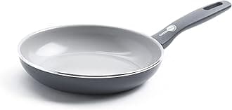 Dover Healthy Ceramic Nonstick, 8" Frying Pan Skillet, PFAS-Free, Dishwasher Safe, Comfort Grip Handle, Grey