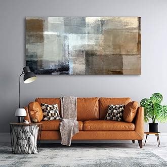 Baisuart A61275 Canvas Prints Abstract Wall Art Print Paintings Grey and Brown Stretched Canvas Wooden Framed for living Room Bedroom and Office Home Decor Artwork XXLarge 30x60inch