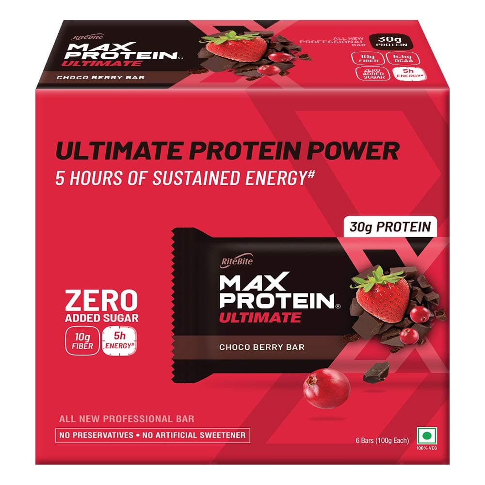 RiteBite Max Protein Professional Protein Bar - 30 G (Choco Berry, Pack of 6)