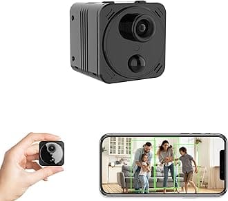 4K Mini Spy Camera WiFi Hidden Wireless Nanny Cam Small Indoor Home Security Secret Cameras Tiny Micro Surveillance Camera with Night Vision AI Human Detection PIR Long-Lasting Battery Life