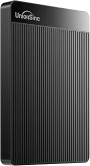 UnionSine External Hard Drive 1TB Ultra Slim Portable Hard Drive USB 3.0 HDD Storage Compatible for PC,Mac, Laptop, Xbox, Xbox one, PS4(Black) HD2510