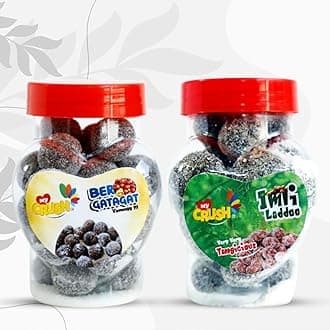 MYCRUSH Ber Gatagat Goli Borkut Laddu,Bor Laddu Tangy Tasty Chatpati Real Taste Of Jujube 200 Gm&Imli Laddoo Balls Natural Tasty Khatta Meetha Chulbuli Sweet&Sour Imli Candy,Tamarind