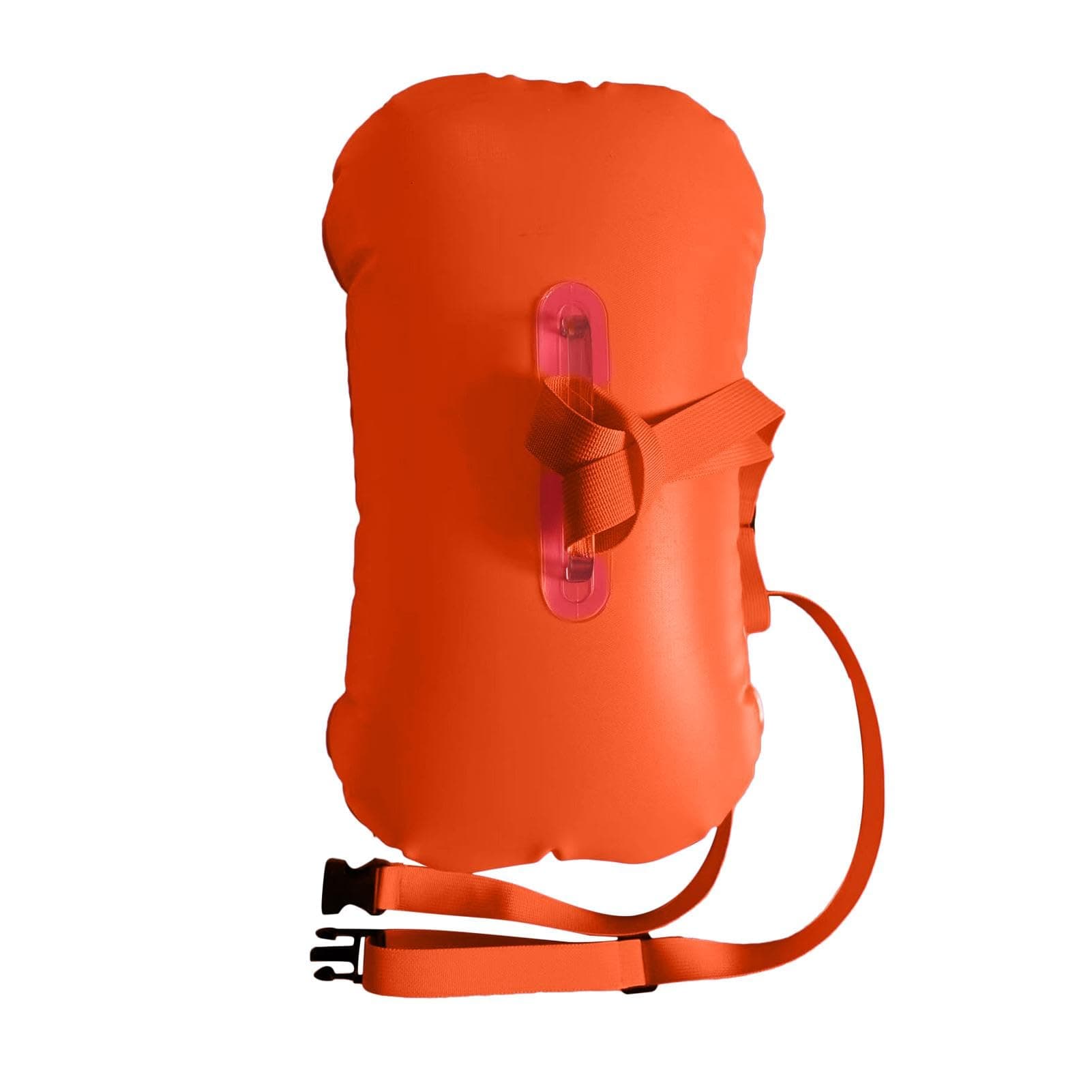 Swimming Pull Buoy, Air Bag Float, Inflatable Swim Buoy, Open Water Swim Aid, Training Swim Buoy, Adjustable Waist Buoy, Pool Swimming Buoy, Swimmer Safety Buoy for Kids and Adults (Orange, Pink)