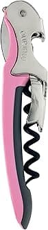 Franmara Soft-Touch Murano Two-Step Waiter Corkscrew with Nonstick Spiral (Pink)