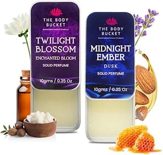 Combo of Twilight Blossom & Midnight Ember Solid Perfume- 10 Gms each | Alcohol Free- Pocket Friendly & Easy to Apply, Non-Greasy Cologne Balm | Unisex Gifting Collection