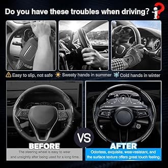 Car Carbon Fiber Anti-Slip Steering Wheel Cover