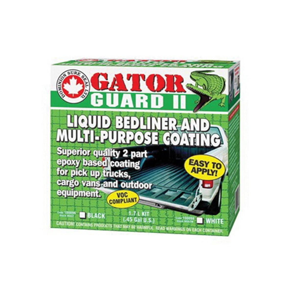 Gator Guard II - 2K Epoxy Bedliner Kit - Multi-Purpose Epoxy Bedliner & Industrial Coating - Ultimate Protection for Truck Beds - Top Tier Strength, Rust Inhibitor - Black - 1.7L