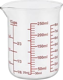 Ackers Glass Measuring Cup 1 Cup,8oz Borosilicate Liquid Measuring Cup with Spout
