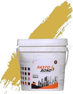 Resin Epoxy Grout - 1 Kg-3 Kg & 5 Kg - Full_Glitter-Sparkle Colors Tile Grout_| 3 Components Only | Premixed Glitter For Uniform Finish (3 Kg, Metalic-Golden), 1 Bucket