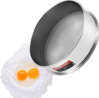 VEVOR Flour Sieve Fine Mesh, 40 Mesh Flour Sifter, 304 Stainless Steel Fine Mesh Sifter Food-grade, Dia. 12.6" Fine Mesh Strainers for Baking, 5 Sizes Mesh hole for Mungbean, Rice, Flour, Pearl Powder