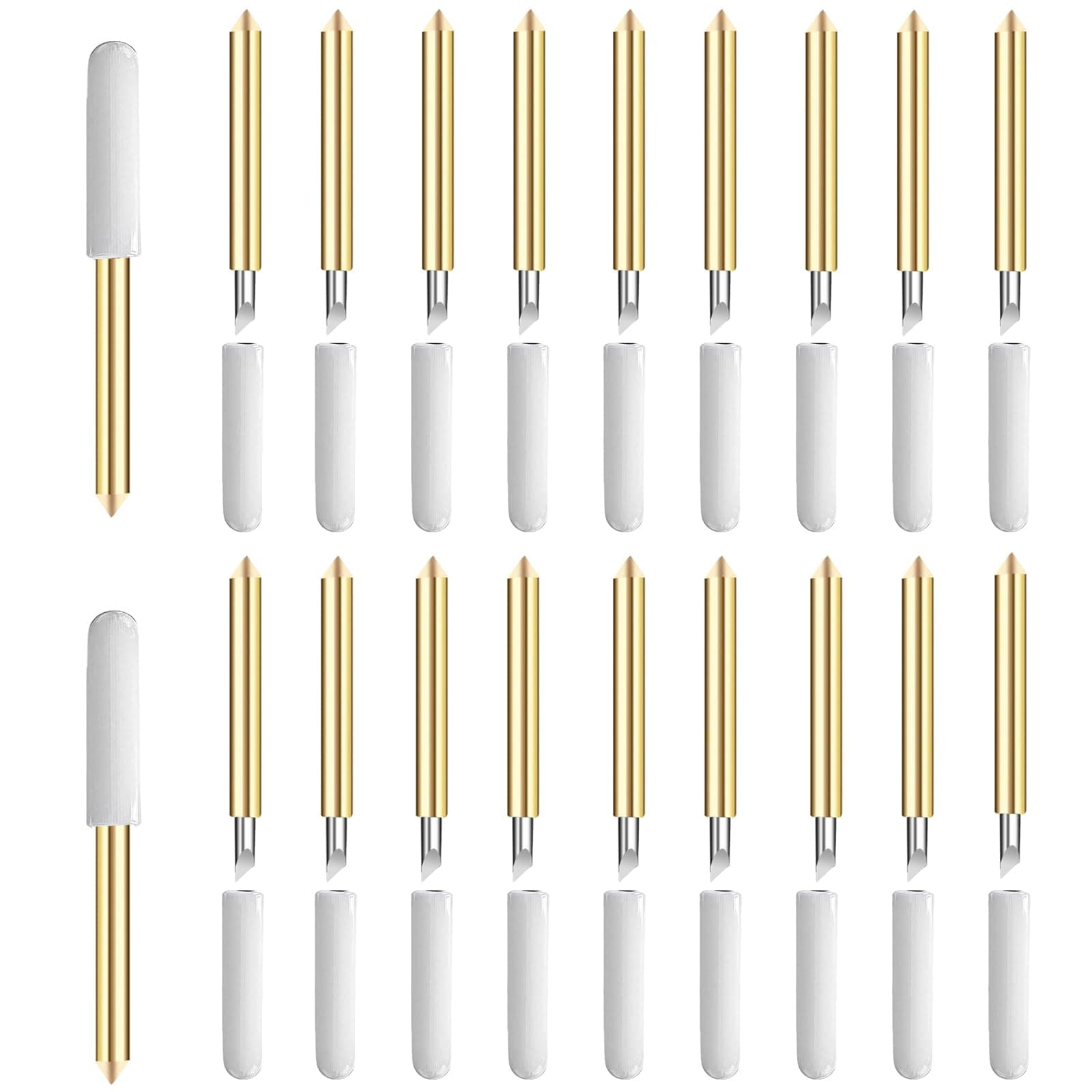 20 Pcs Premium Fine Point Blade Compatible with Maker 3/4/Maker/Explore 3/4/Explore Air 2/Air/One/Venture,Blade for Slicing Cuts Glitter Vinyl,Cardstock,Faux,Adhesive Foil,Vellum and Etc