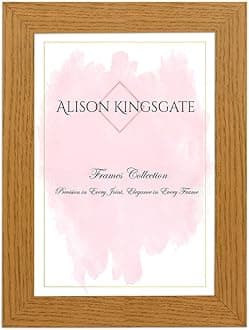 Alison Kingsgate Modern 11X9 Oak Picture Frames- Engineered Wood Photo Frame with Shatterproof Perspex Front- Ideal for Posters, Certificates & Artwork- Wall Mount or Tabletop Display