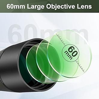 25-75x60 Spotting Scope with 64in Tripod, Carry Bag - Clear Low Light Vision Spotting Scopes - Fogproof Spotting Scopes for Target Shooting, Hunting, Birding, Wildlife Viewing