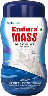 Endura Mass Weight Gainer Powder 550g Vanilla Flavour | Unique blend of 3 Sources of Protein, Carbs, Vitamins & Essential Minerals | Ideal for Children Above 10 Years, Men, Women & Athletes