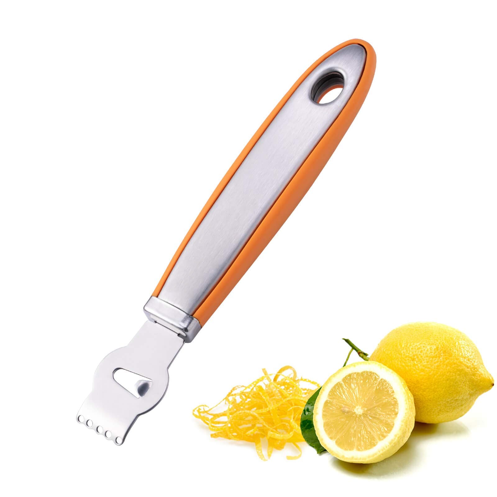 Lemon Zester Tool for Kitchen - Citrus Zester Tool with Channel Knife,Orange Zester Grater with Handle,Citrus Peeler for Cocktails