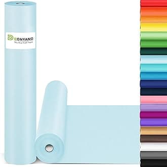 Light Blue Easter Wrapping Paper 15"x450", Blue Kraft Paper Roll for Baby Shower, Wedding, Father’s Day, Birthday, Bouquet Flower Gift Wrap, Solid Color Blue Craft Paper Bulletin Board Paper