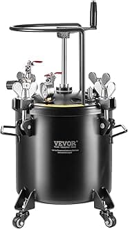 VEVOR Spray Paint Pressure Pot, 20L/5gal Pressure Pot Tank, 70 psi Adjustale Pressure, Steel Pressure Pot Paint Tank with Casters and Leak Repair Sealant, for Home Decor and Industry Painting
