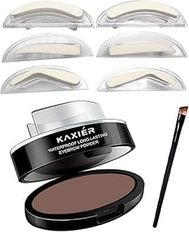 Eyebrow Powder,Waterproof Eyebrow Stamp Powder Seal Perfect Nature Eye Brow Powder Tinting Coloring Kit Delicate Shape (301# Light Brown)