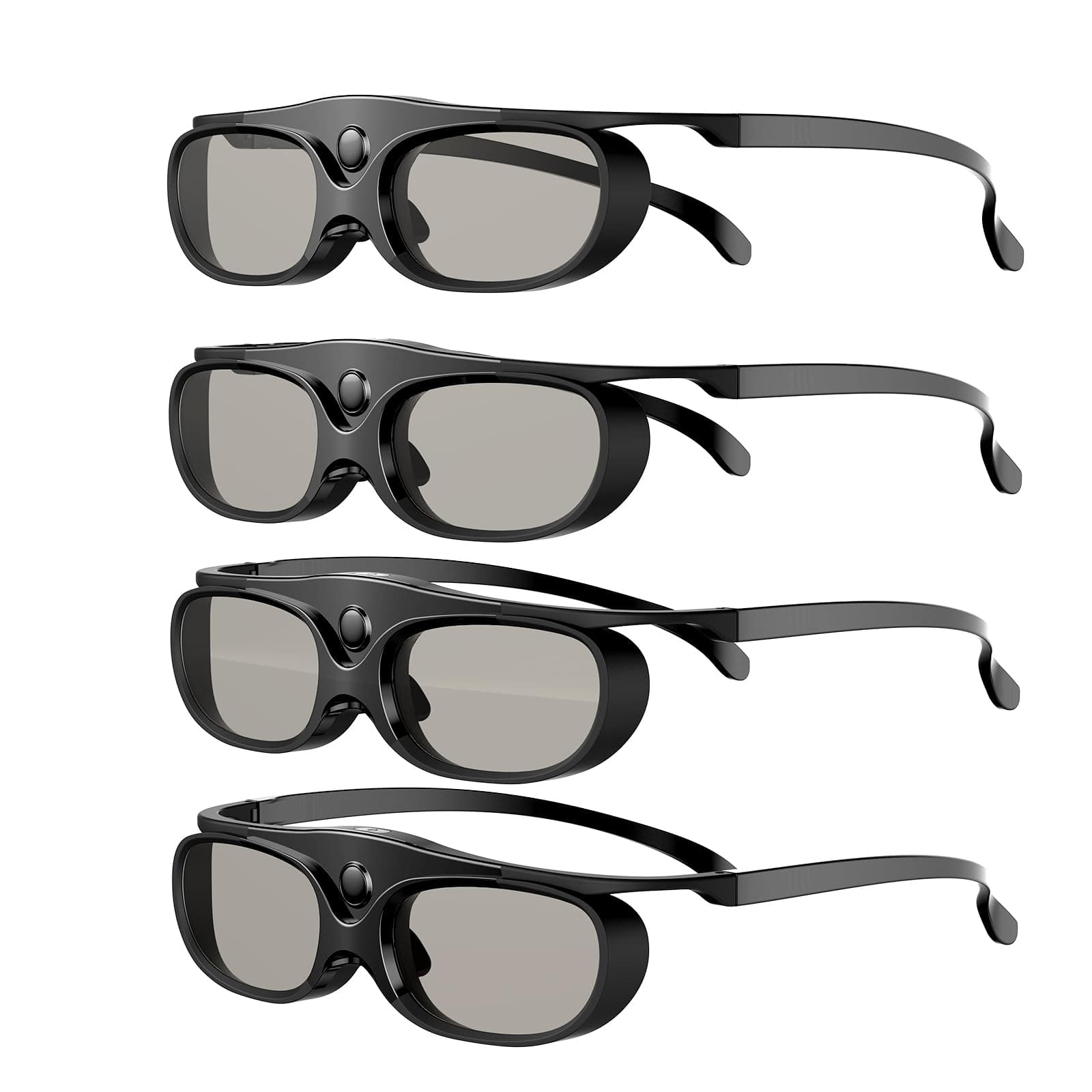 Elikliv 4 Pack Active Shutter 3D Glasses, 3D Glasses Compatible with Epson 3D Projector, TDG-BT500A TDG-BT400A TY-ER3D5MA, 120Hz Rechargeable 3D Glasses, 40 Hours Working Time