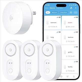GoveeLife Upgraded Smart Water Leak Detector 1s with 1804ft Ultra-Long Range, WiFi Water Sensor with SMS/Email/APP Push and Sound Alarm, 5-Year Battery Life, Suit for Home, Basement, Kitchen, 3 Pack