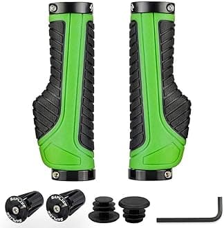 SAPLIZEBike Handlebar Grips, Multi Colors/Design Optional, Ergonomic Design, Aluminum Double Lock-on, Mountain Bike Grips, MTB BMX Downhill Foldable Urban Bicycles Grips, Scooter Grips