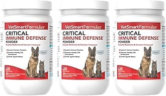 Critical Immune Defense for Dogs & Cats; Supports Normal Cell Growth - Turkey Tail, Reishi, Shiitake and Maitake Mushroom Formula with Patented White Turmeric Root Extract