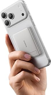 Baseus Picogo Power Bank, Smallest 5000mAh Magnetic Portable Charger with Stand, Qi2 Certified 15W Ultra-Mini MagSafe Battery Pack, Alloy Wireless Travel Fast Charger for iPhone 16/15/14/13/12 Series