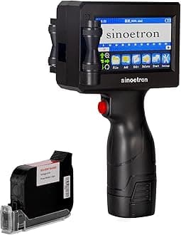 Handheld Inkjet Printer, 4.3" Portable Quick-Dry Inkjet Printer Gun, 0.5 Inch Nozzle for QR Codes, Barcodes, Dates & Logos on Any Surface.