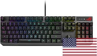 ROG Strix Scope RX Gaming Mechanical Keyboard, Red Optical Switches, USB 2.0 Passthrough, 2X Wider Ctrl Key, Aura Sync, Armoury Crate RGB Lighting, Black