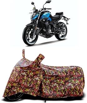 DUFFEL-Two Wheeler Bike Body Cover Compatible for Cfmoto 400nk Bs6 Heat Protectio/UV-Rays/Birds Dropping/DustProof/Waterproof Indoor Outdoor and Parking Full Body Protection All Variants [RMJ]