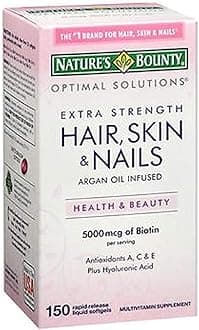 Extra Strength Hair, Skin and Nails --150 Rapid release Softgels, Pack may vary