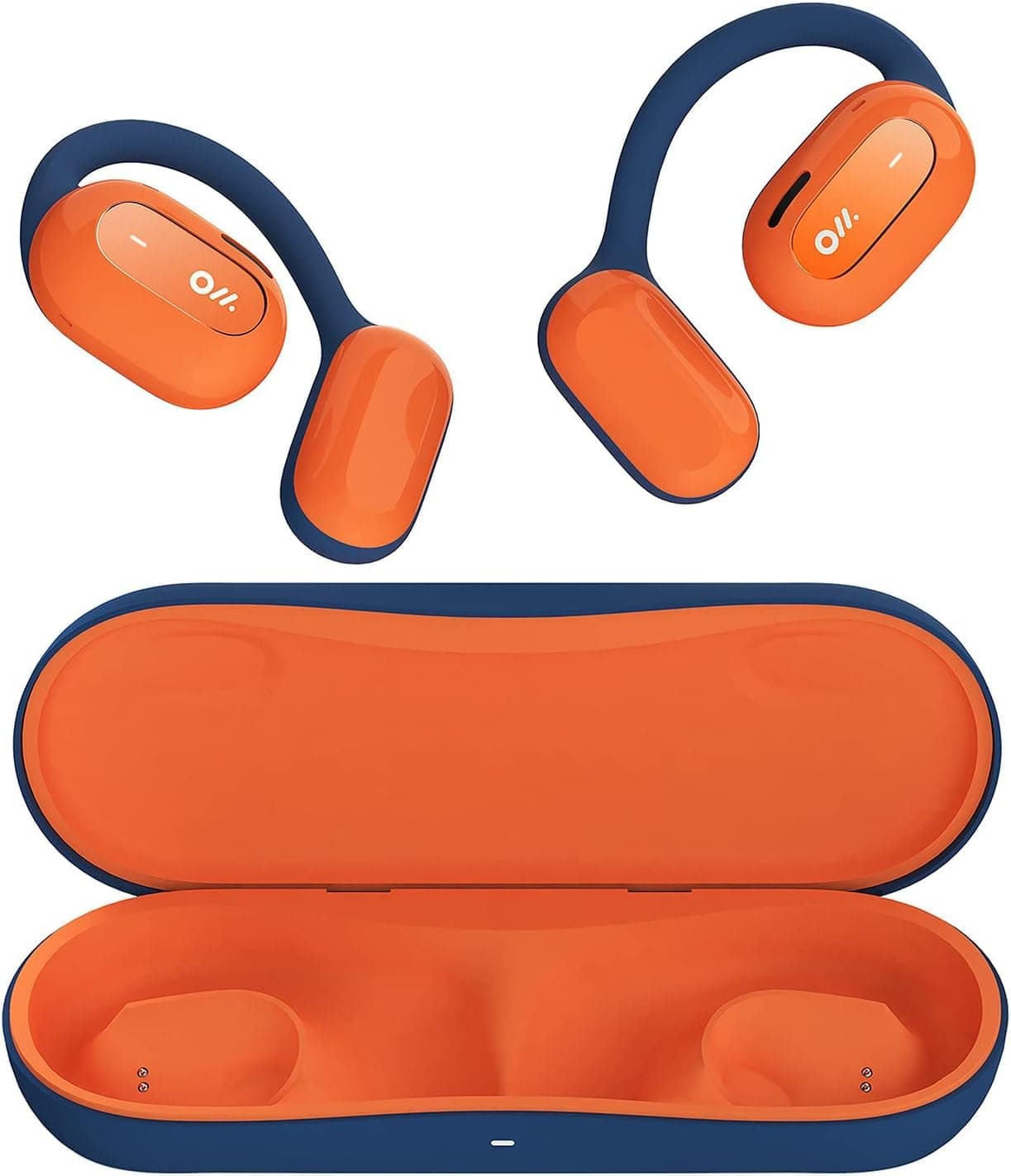 Oladance Open Ear Headphones Bluetooth 5.3 Wireless Earbuds for Android & iPhone, Open Ear Earbuds with Dual 16.5mm Dynamic Drivers, Up To 16 Hours Playtime Waterproof Sport Earbuds -Martian Orange