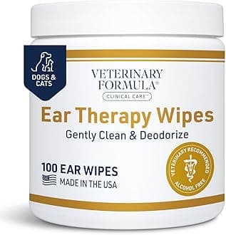Clinical Care Ear Therapy Wipes, 100ct – Cat and Dog Ear Cleaner – Help Relieve Itchy Ears Quickly & Effectively Remove Dirt, Debris, and Foul Odor