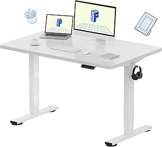 FLEXISPOT EG1 Standing Desk 120 x 80 x (73-123 cm) Electric Height Adjustable 2-Tier Electric Desk with Single Motor, Home Office, 2 Button Panel (White Frame+White Tray)The Forest Stewardship Council