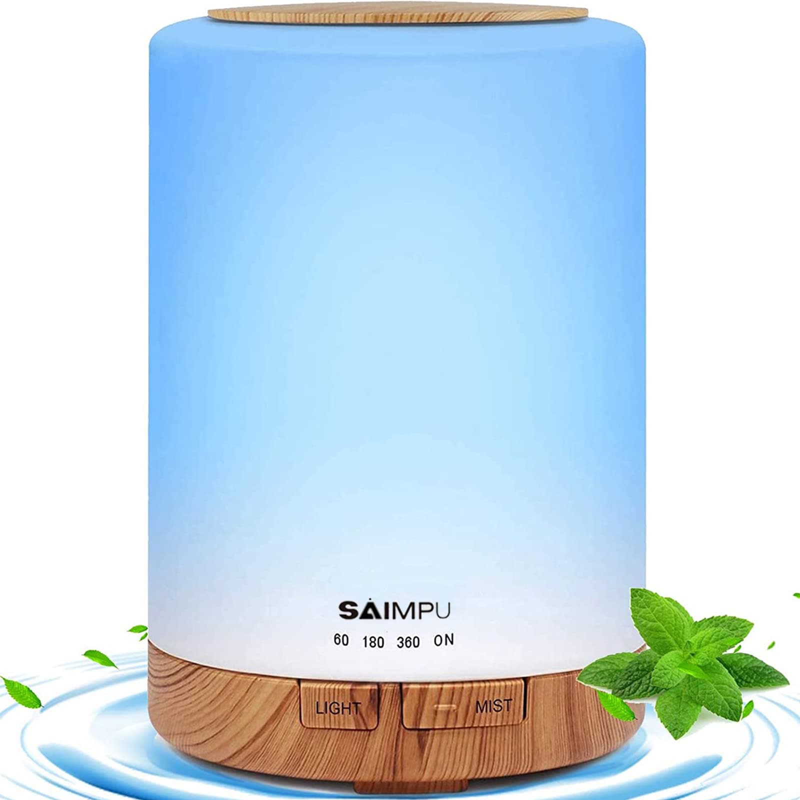 Essential Oil Diffuser- Anion Air Diffuser with 7 Colorful Led Lights, Quiet Ultrasonic Aromatherapy Diffuser with Cool Mist, Air Humidifier for Bedroom, Home, Office - Amazon Vine