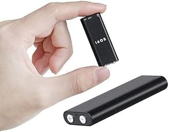 Mini Small Voice Audio Recorder Super Long Storage Capacity 16GB | up to 16 Hours Recording | Date & Time Stamp | Easy to Use | Crystal Clear Digital Recording Mp3 Player (16gb Voice Recorder)