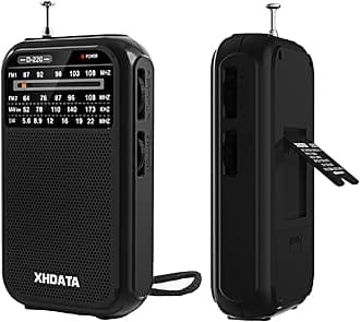 D220 Portable Radio AM FM SW Shortwave Receiver Pocket Radios, 2 AA Battery Operated Transistor Radio with Excellent Reception for Gift, Family, Elder (Black)