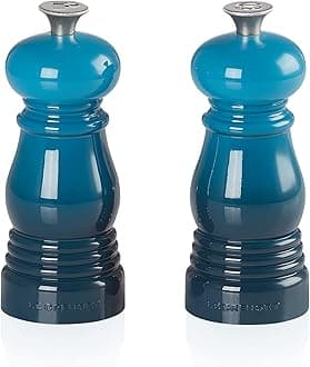 Classic Salt and Pepper Mill Set, Personal Use, Chip-Resistant ABS Plastic, Anti-Corrosion, 11 cm, Deep Teal, 96002500642000
