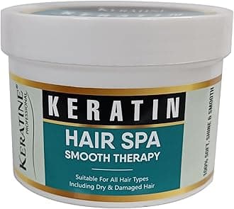 KERATINE PROFESSIONAL Premium Keratin Hair Spa Smooth Therapy | 100% Soft, Shine & Hair Repair | Infused With Brazilian Nut And Keratin | Treatment Protein Spa - Conditioning For Dry Damage-1 Count