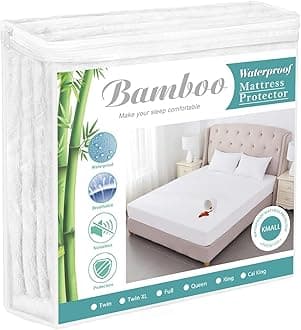 Kmall King Size Cooling Waterproof Mattress Protector Pad Cover, Breathable Fitted Sheet Style Deep Pocket-Noiseless,Vinyl,PVC Free,Waterproof Bed Matress Cover Washable for Home, Bedroom, Hotel