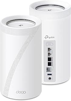 TP-Link Deco BE75 BE17000 Tri-Band WiFi 7 Mesh System - 8-Stream, 17 Gbps, 200+ Device Connect, 10 Gbps Wired, AI Roaming, Wireless/Wired Combined Backhaul, Google/Alexa, HomeShield, 2-Pack