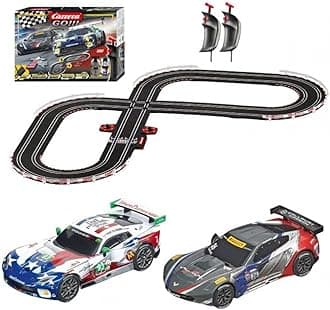 Carrera GO!!! 62521 on The Podium Electric Slot Car Racing Kids Toy Race Track Set includes two hand controllers and two 1:43 scale cars