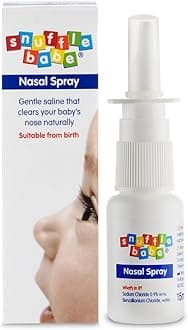 Snufflebabe Nasal Spray Saline Solution - Instant Congestion & Hayfever Relief - Suitable from Birth (15ml)