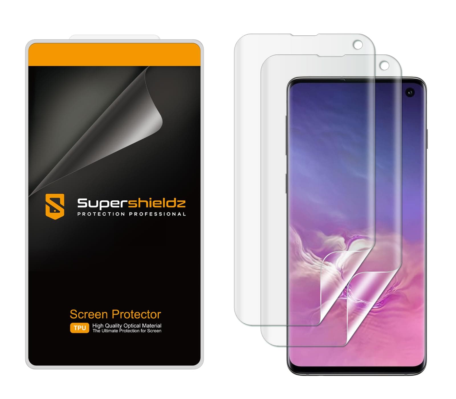 (2 Pack) Designed for Samsung Galaxy S10 Screen Protector, (Full Coverage) High Definition Clear Shield (TPU)