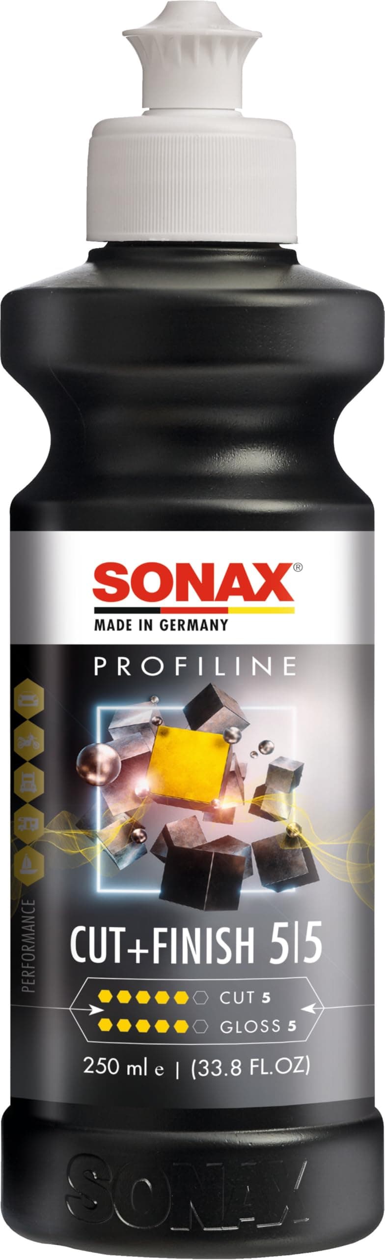 SONAX PROFILINE Cut+finish (250 ml) - One-step Polish Including Gloss Finish for Medium Scratch Profiles | Item No. 02251410