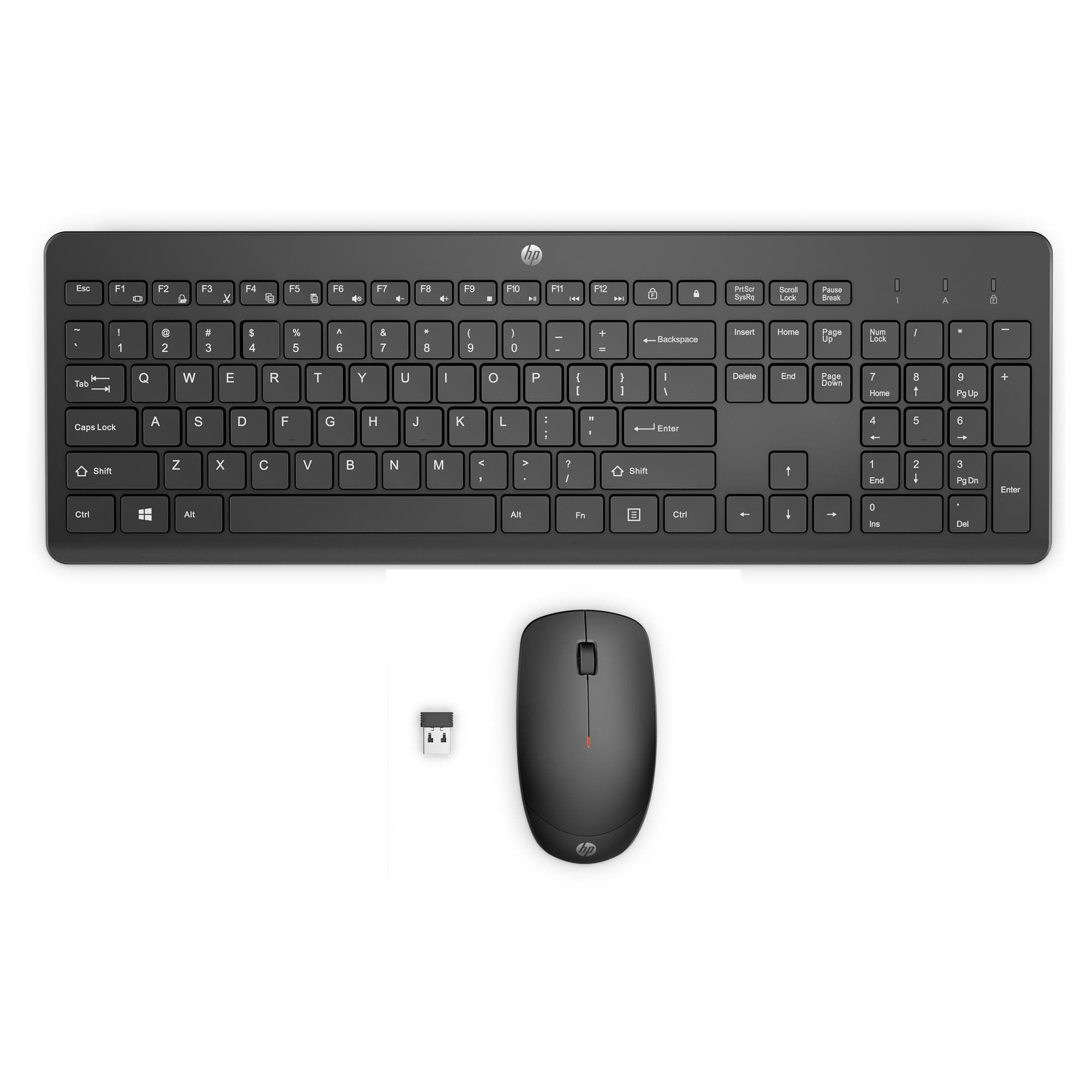 HP 230 Wireless Keyboard and Mouse Combo Set, 2.4 GHz Wireless USB-A Nano Receiver, Up to 1600 dpi, Up to 16 Months Battery Life - Black
