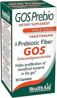 HealthAid GOSPrebio, Prebiotic Fiber, Once Daily, 30ct, Helps Proliferation of Beneficial Bacteria in the Gut, Galactooligosaccharides