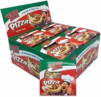 Gummi Zone Halal Gummy Pizza Box Sweets - 24x 23g Boxes Novelty Gummy Candy