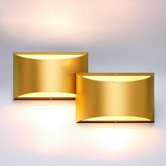 Aipsun Gold Wall Sconce Indoor Wall Lights Hardwired Set of 2 Up and Down Wall Mount Light for Living Room Bedroom Hallway Corridor Conservatory Warm White 3000K(with G9 Bulbs)