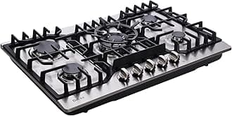 30 Inch Gas Cooktop, Stainless Steel Built-in 5 Burners Stovetop Dual Fuel Gas Hob NG/LPG Convertible Gas Cooktop DK5712